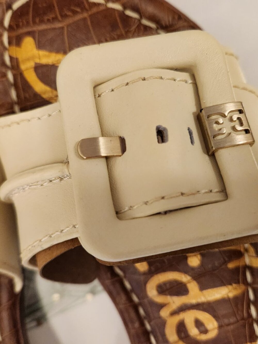 Sam Edelman "Gaige" Ivory Leather Sandals. NIB. Size: various - Picture 6 of 11